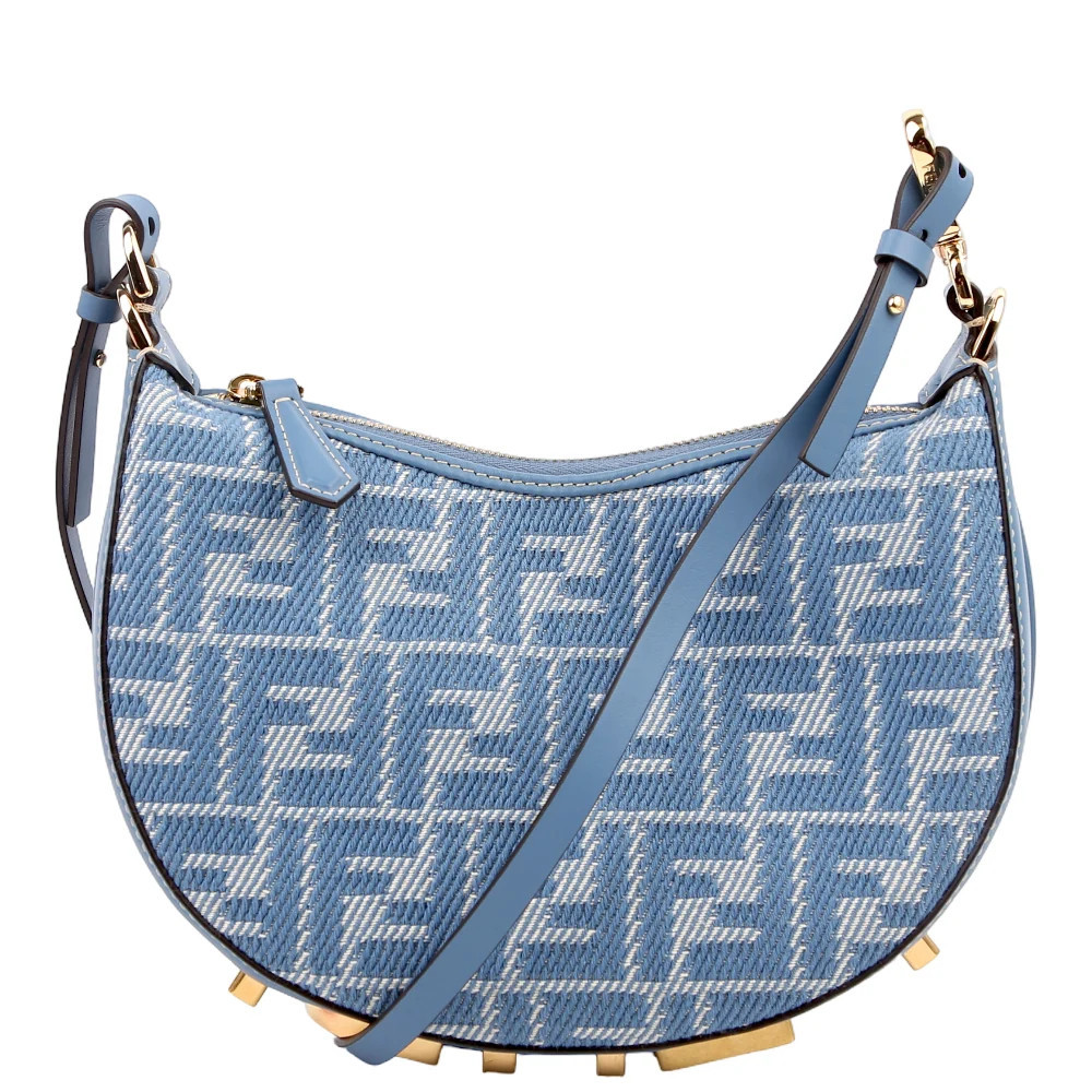 Fendigraphy Jacquard FF Mini Blue | Keeks Designer Handbags