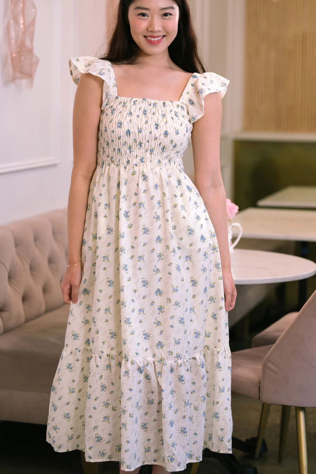 Susan Smocked Midi Dress | Morning Lavender