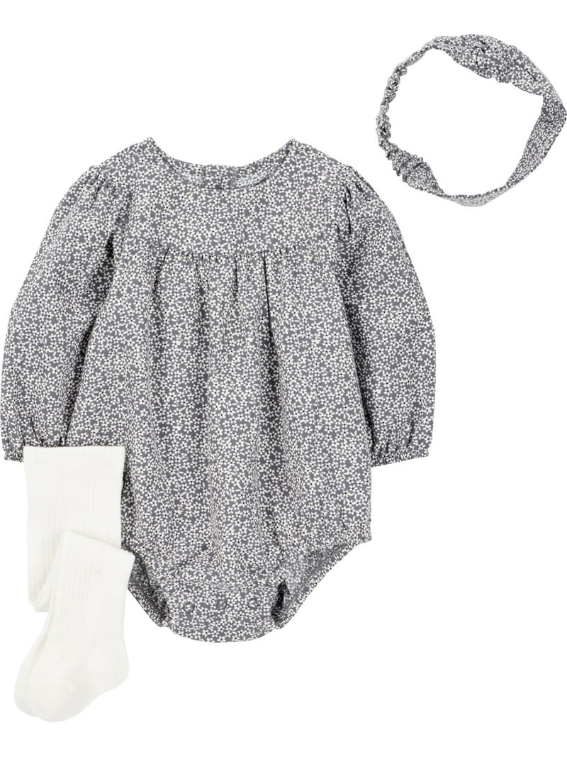 Carter's Child of Mine Baby Girl Bubble Romper Set, 3-Piece, Sizes 0/3-24 Months | Walmart (US)