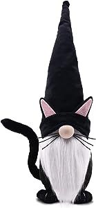 Upltowtme Black Cat Gnome Halloween Decorations Collectible Figurines Gnome Plush Fall Farmhouse ... | Amazon (US)