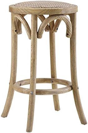 Riverbay Furniture 24" Rattan Seat Backless Counter Stool in Brown | Amazon (US)