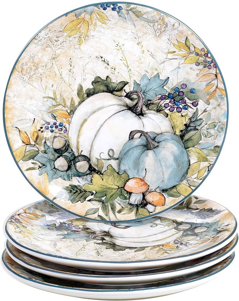 Certified International Harvest Gatherings 9" Salad/Dessert Plates, Multicolor, Medium, Set of 4 | Amazon (US)