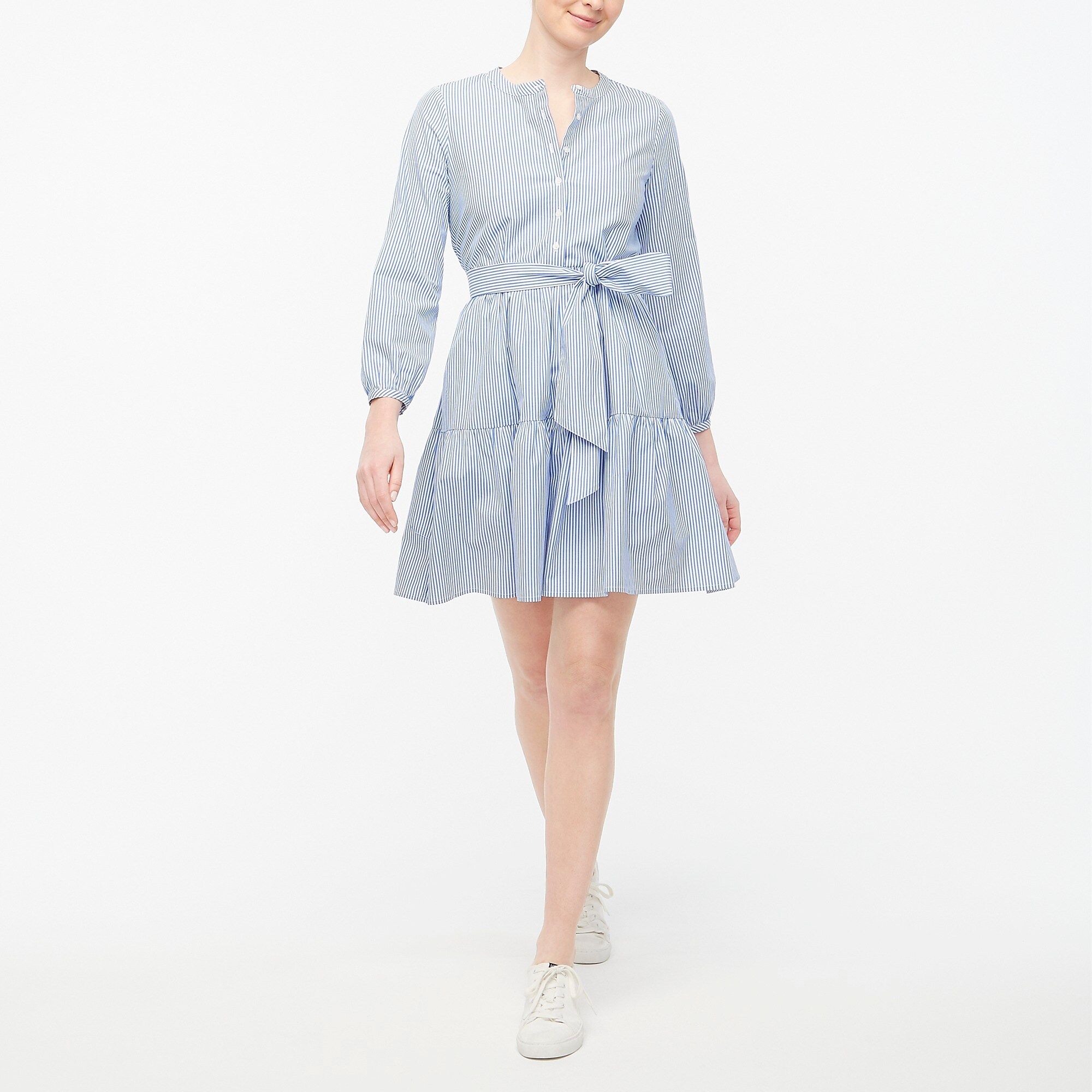 Tie-waist mini dress in cotton poplin | J.Crew Factory