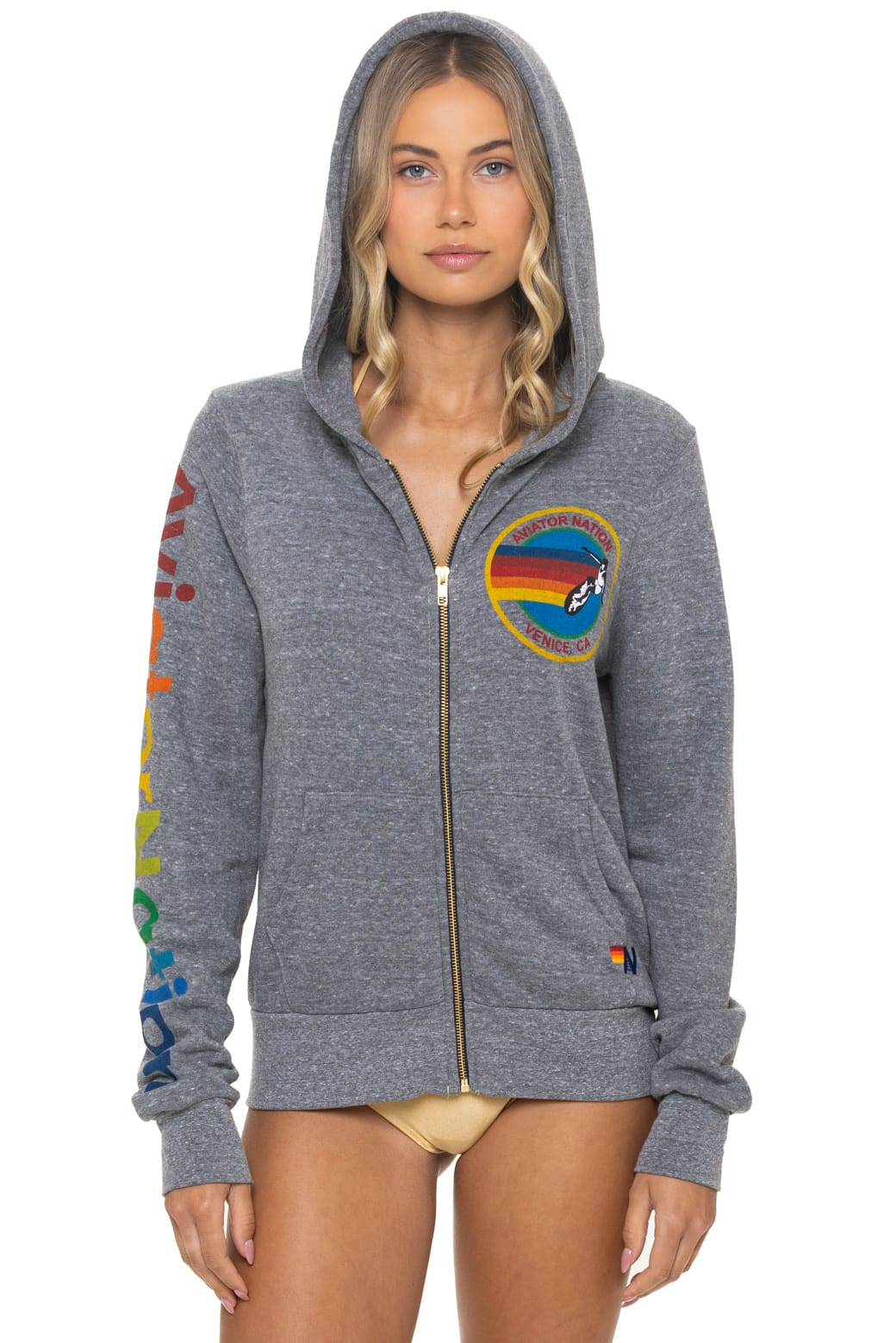 Aviator Nation Hoodie Heather Grey | Classic Luxury Made in USA | Aviator Nation | Aviator Nation
