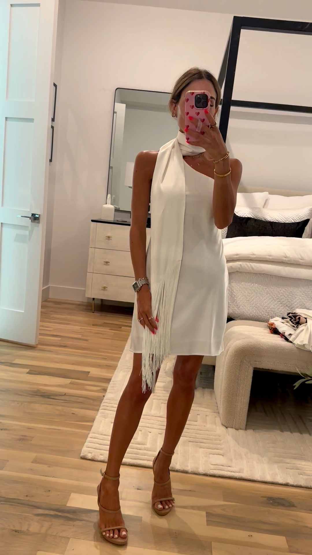 Bridal white dress on sale love the scarf detailing so elegant wearing xxs petite 

#LTKWedding #LTKPetite