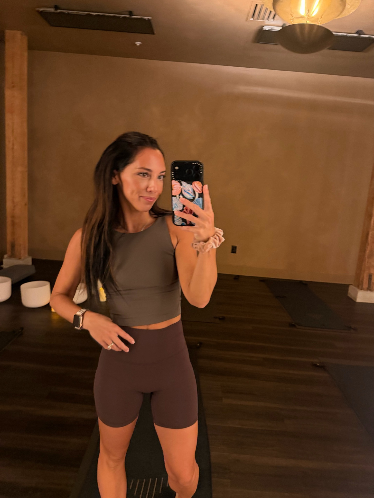 new set for heated class. I was impatient and wore two diff browns before the rest got here lol. 

#LTKPetite #LTKmomlife #LTKfitnessgoals