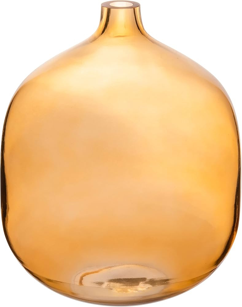 Bloomingville Modern Clear Tinted Glass Vase, Amber | Amazon (US)