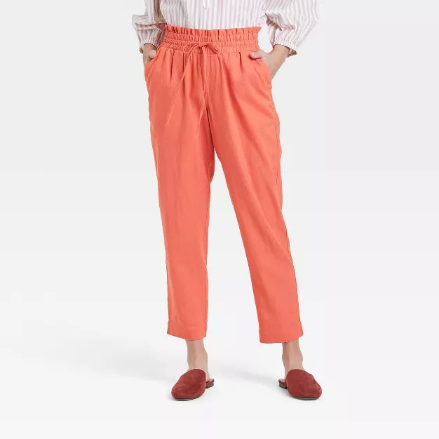 Women's High-Rise Ruffle Waisted Pull-On Ankle Pants - A New Day™ | Target
