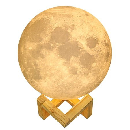 Large ! Real Moon Lamp Lighting Night LED 3D globe Printing Warm Cool White Dimmable Touch Control B | Walmart (US)