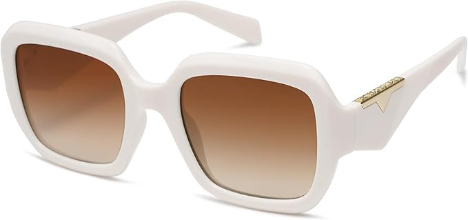 SOJOS Trendy Square Polarized Sunglasses for Womens Mens,Retro Polygon Plastic Frame Designer Ins... | Amazon (US)