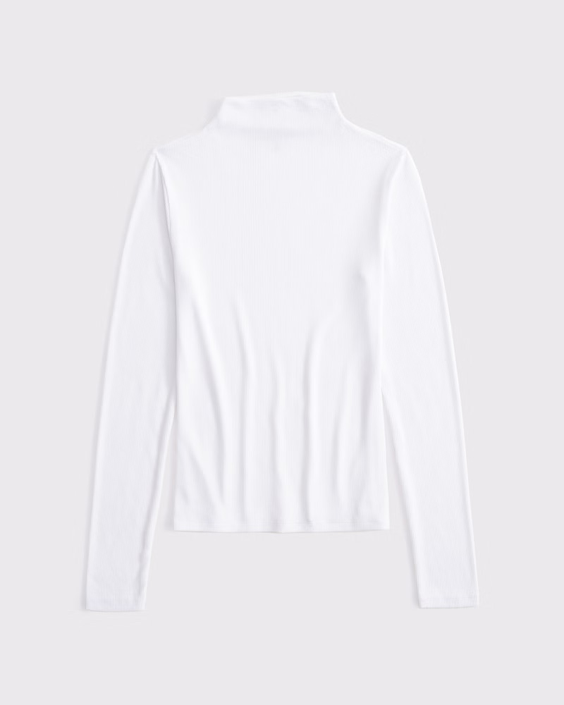 Women's Long-Sleeve Rib Mockneck Top | Women's New Arrivals | Abercrombie.com | Abercrombie & Fitch (US)