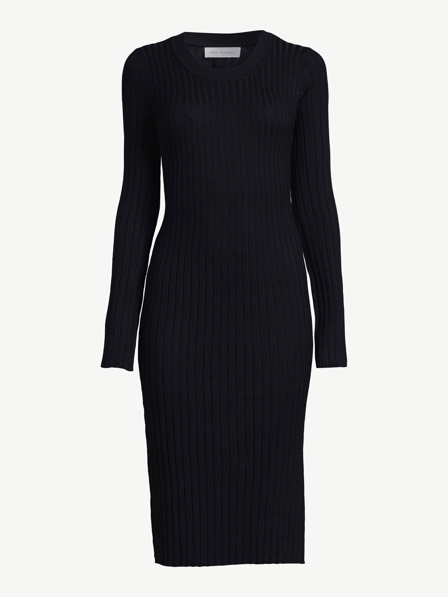 Free Assembly Women's Pleated Sweater Midi Dress | Walmart (US)