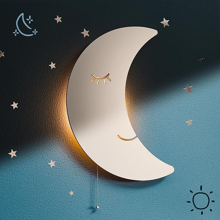 Tip perk Moon Lamp for Baby Nursery - Floating Moon Wall Lamp for Nursery | Cute Floating Moon La... | Amazon (US)