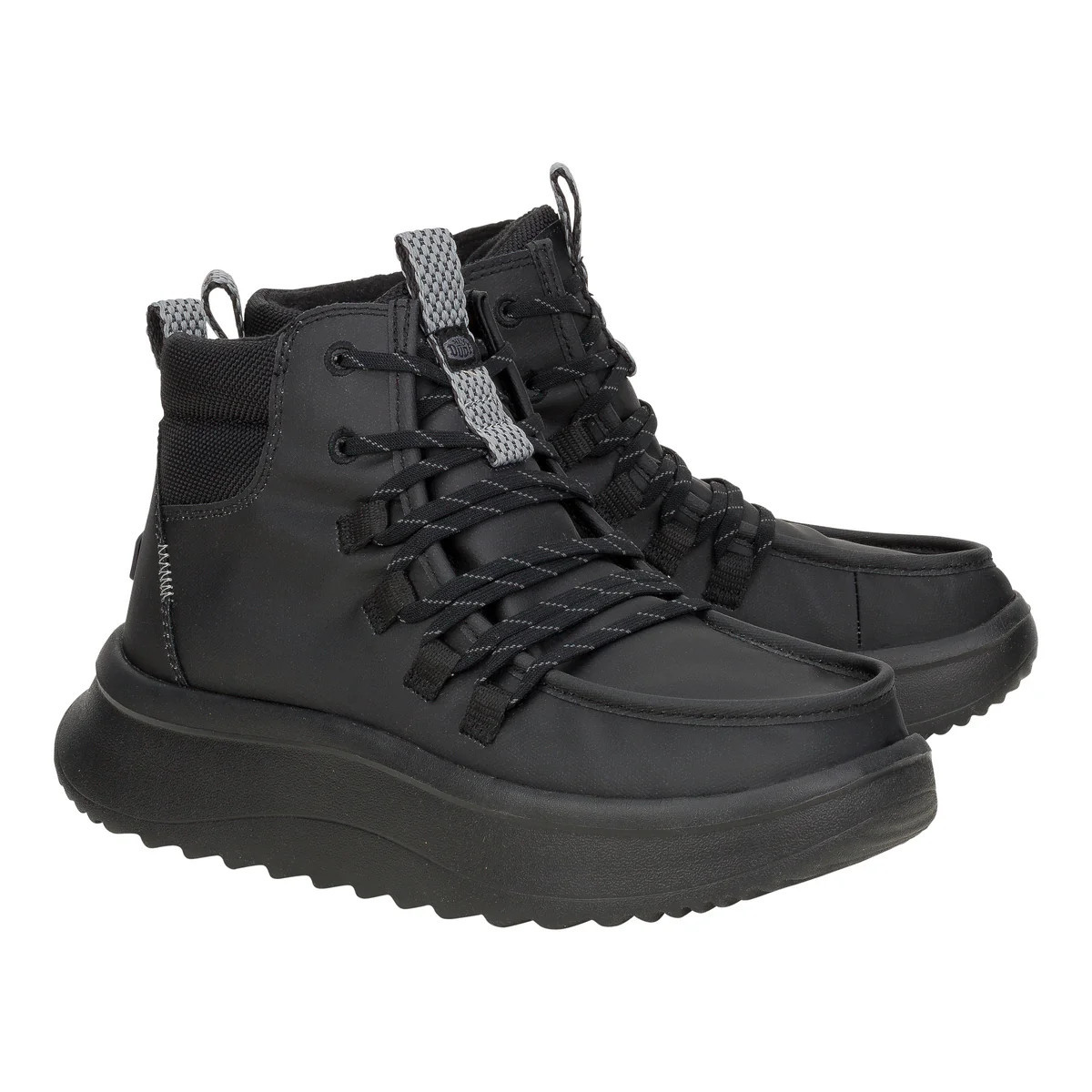 Wendy Peak Apres Coated Twill - Black/Black | HEYDUDE