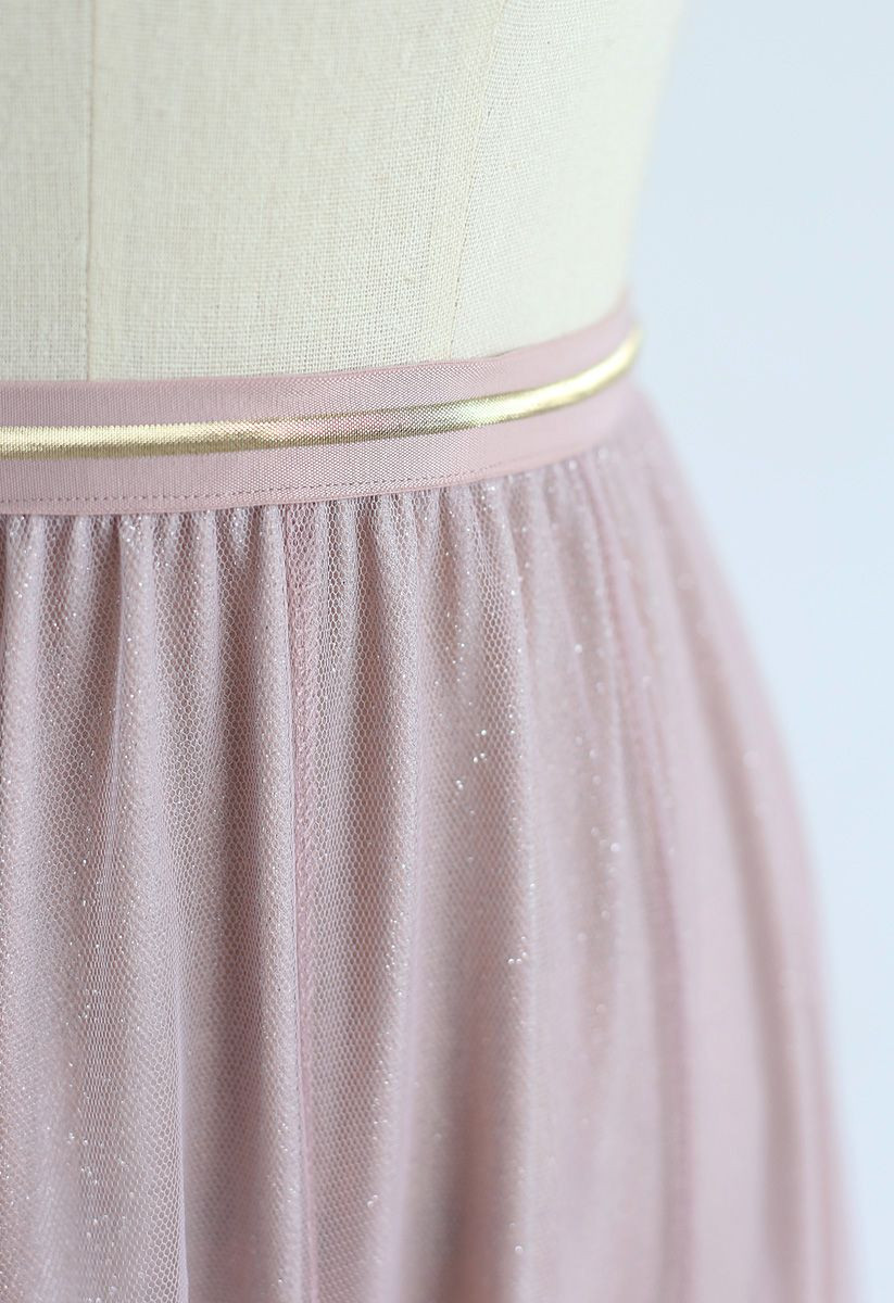 My Secret Weapon Tulle Maxi Skirt in Glitter Pink | Chicwish