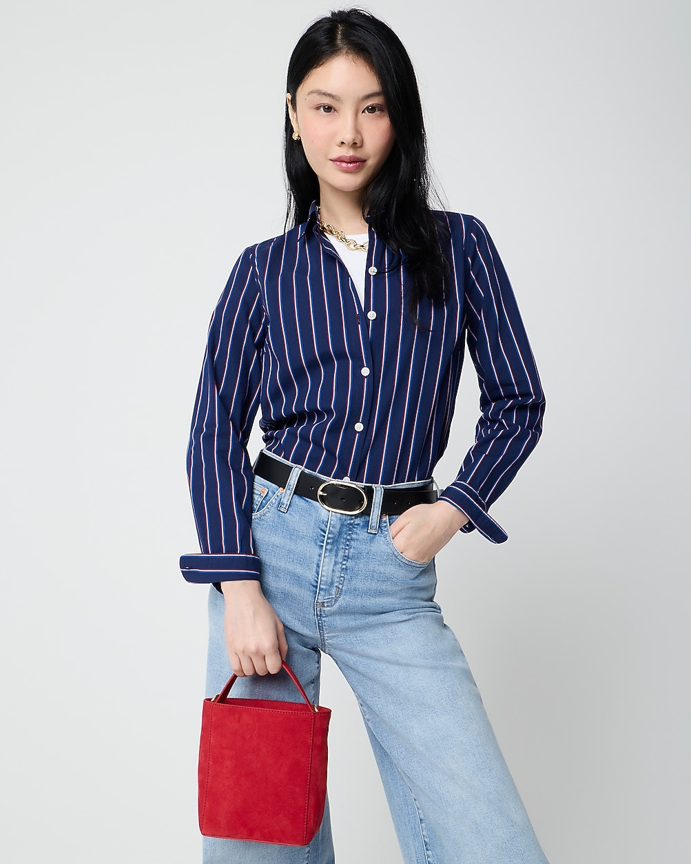 Petite poplin button-up shirt in signature fit | J.Crew Factory