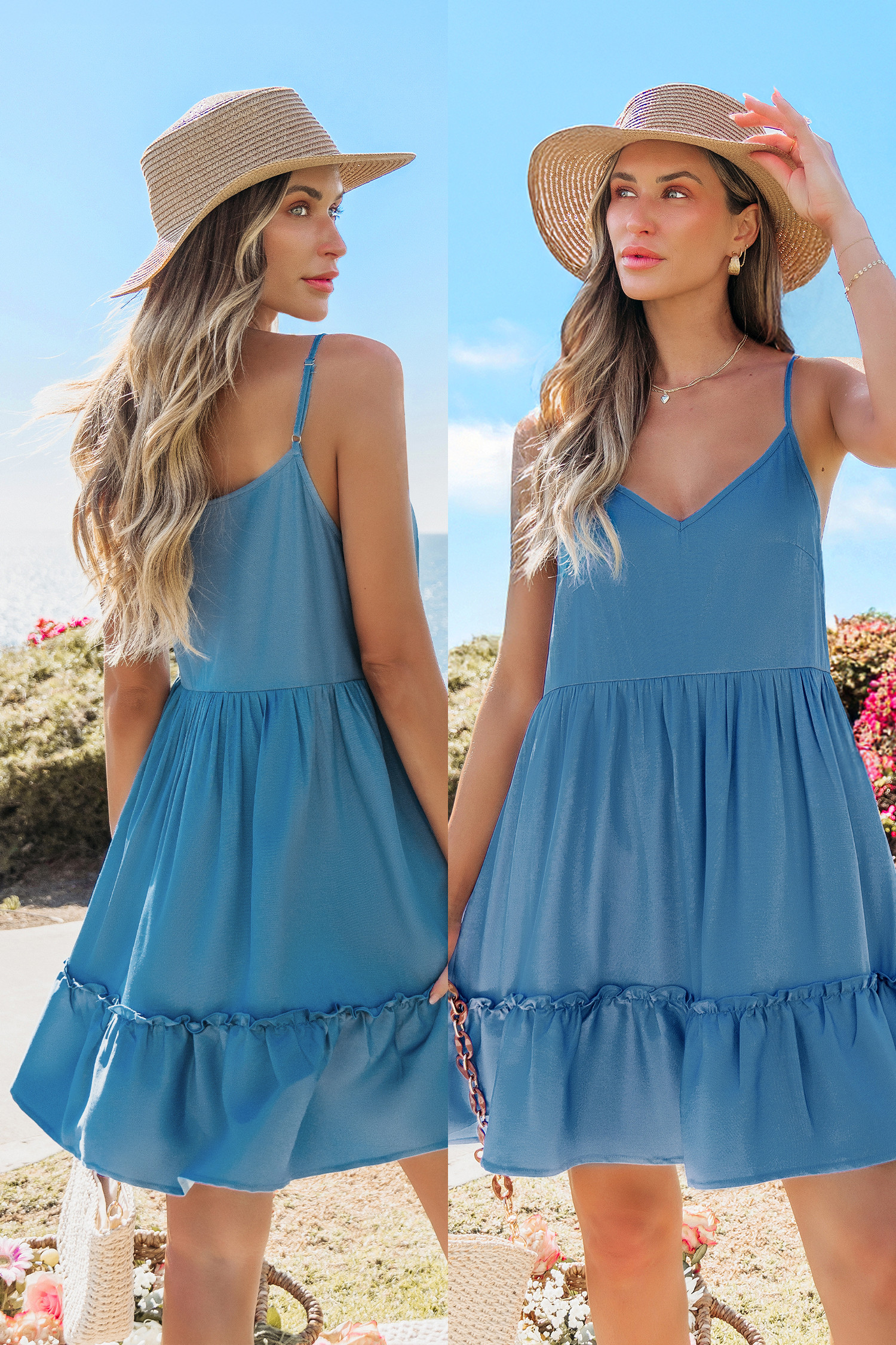 First Kiss Blue Denim Mini Dress | Cupshe US