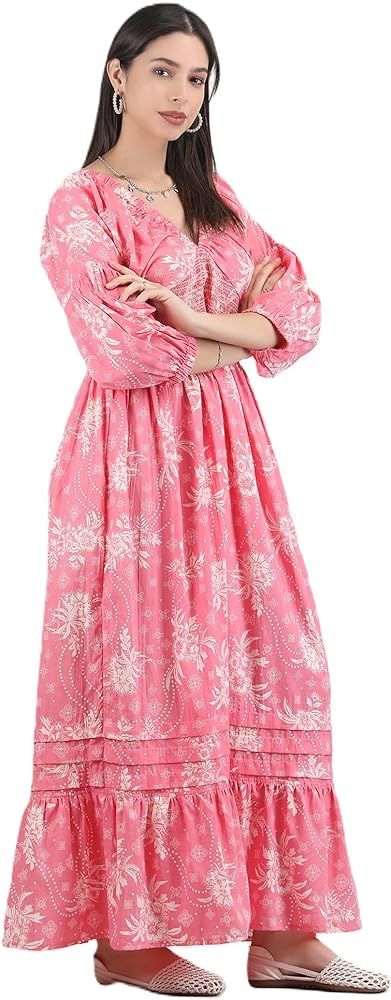 Arayna Women's Casual Long Maxi Dress for Summer Wear Free Style, Urban People Bohemian Floral Pr... | Amazon (US)