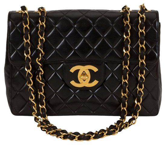 Chanel Black Quilted & Logo Jumbo | One Kings Lane