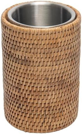 KOUBOO La Jolla Stainless Steel Rattan Wrapped Bottle Cooler - Insulated Wine Chiller for White W... | Amazon (US)