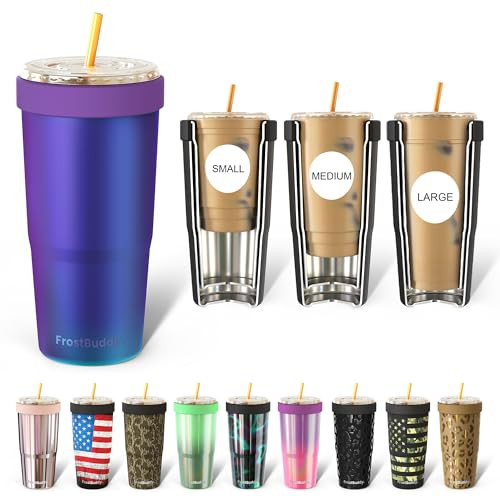 Frost Buddy Togo Buddy | 30 oz Stainless Steel Vacuum Insulated Tumbler | To Go Coffee Cup – Iced Coffee Cups, Iced Coffee Sleeve, Travel Mug, Thermal Cup for Hot & Cold Drinks, Dunkin Cup (Nebula) | Amazon (US)