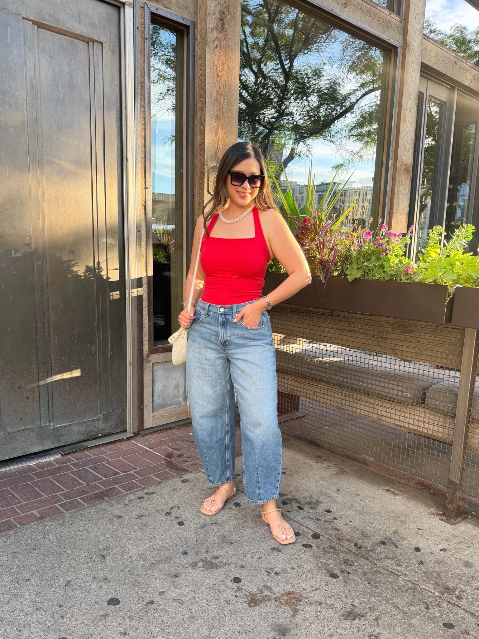 World Cup watch party girls night out outfit
Tank: Medium
Barrel Jeans: 8