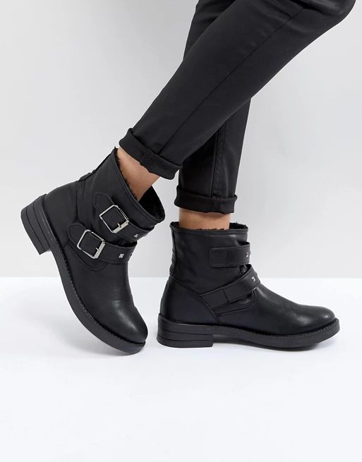 ASOS ACCENT Studded Biker Ankle Boots | ASOS US