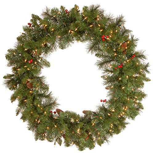 National Tree Company 36in Pre-Lit Crestwood Spruce Christmas Wreath | Amazon (US)