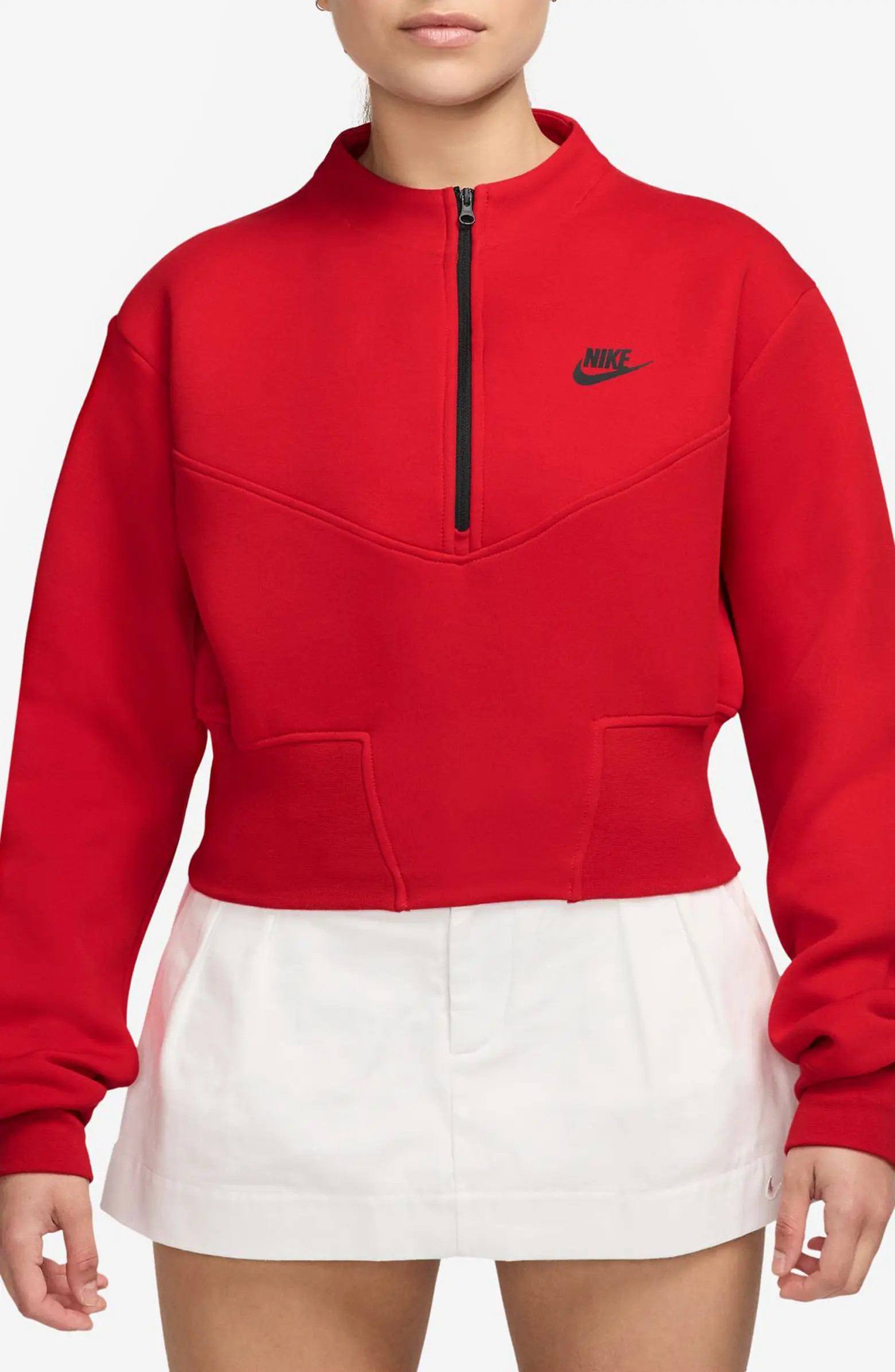 Nike Logo Tech Fleece Quarter-Zip Top | Nordstrom | Nordstrom