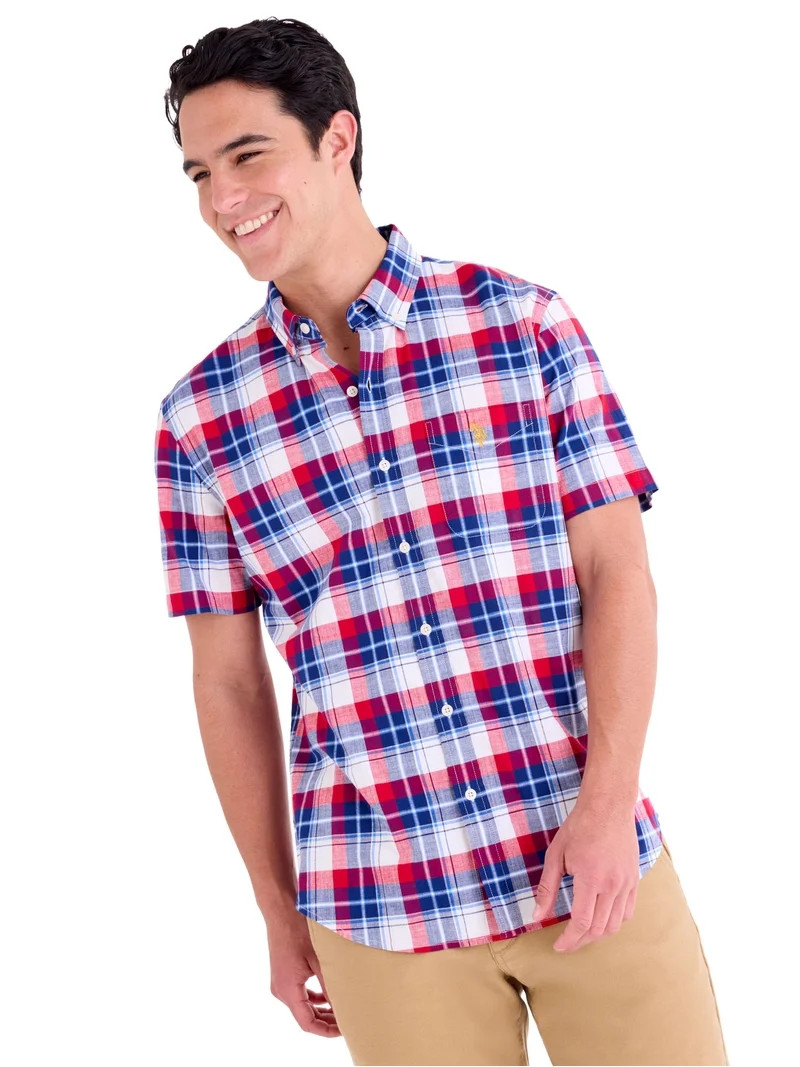 U.S. Polo Assn. Men's Short Sleeve Buttondown Shirt | Walmart (US)