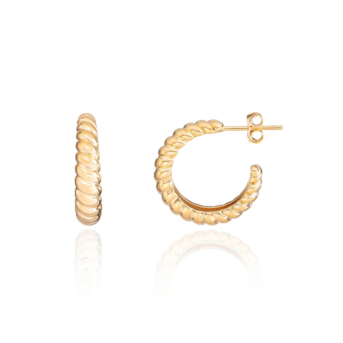 Croissant Twisted Hoops (Gold) | Abbott Lyon