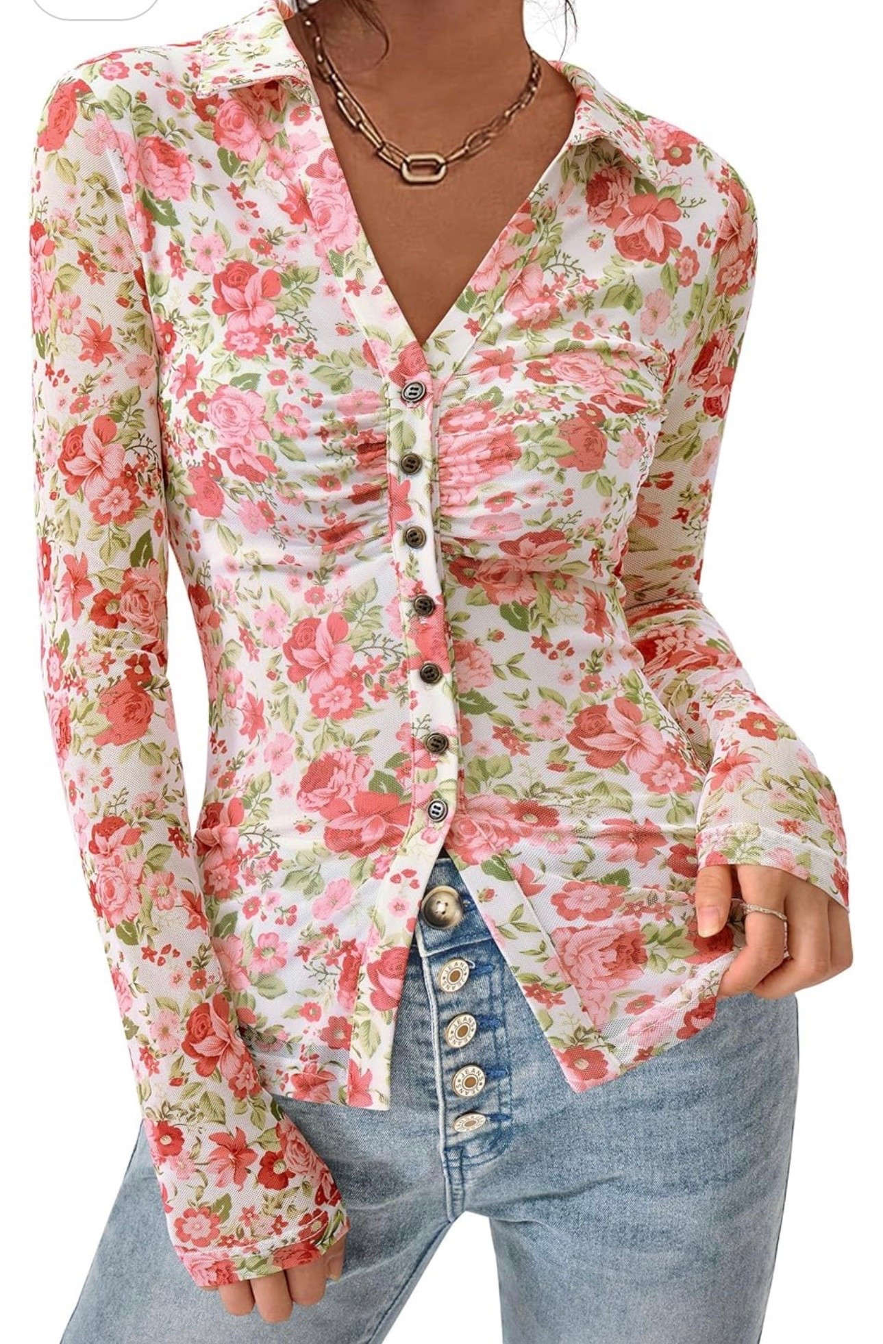 I am in love with this pretty floral button down shirt .  
It is true to size and fits beautifully 
It is lined and the pattern screams springtime!  I mean  who can’t wait for spring ? Right!  

It pairs so nice with denim or an off white pant .  

Delivery was quick !

Order yours now just follow the link below 

Floral button down top @amazon

#springtime
#floral
#buttondown
#ruched


#LTKjeans #LTKcanada