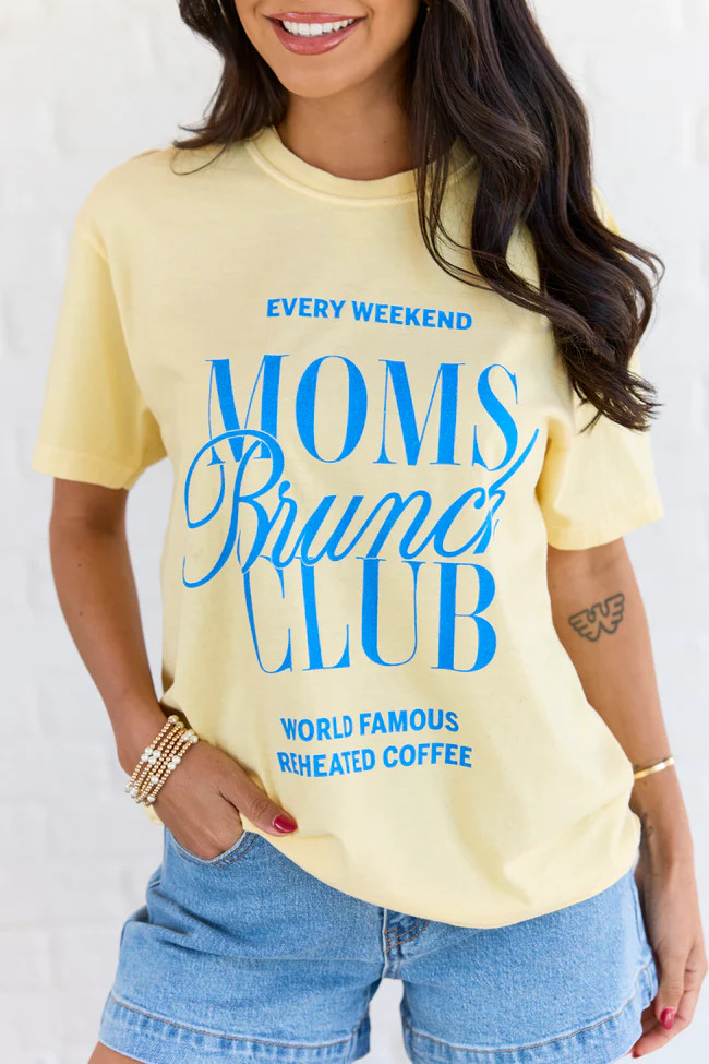 Moms Brunch Club Yellow Graphic Tee | Pink Lily
