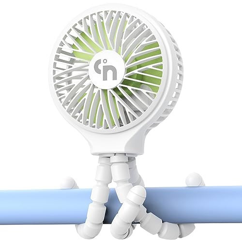 WiHoo Portable Stroller Fan, 11H Ultra-long Battery Life 3 Speed 360°Rotate, USB Rechargeable or Battery Operated Cooling Clip On Personal Fan for Baby Crib Travel Car Seat White | Amazon (US)