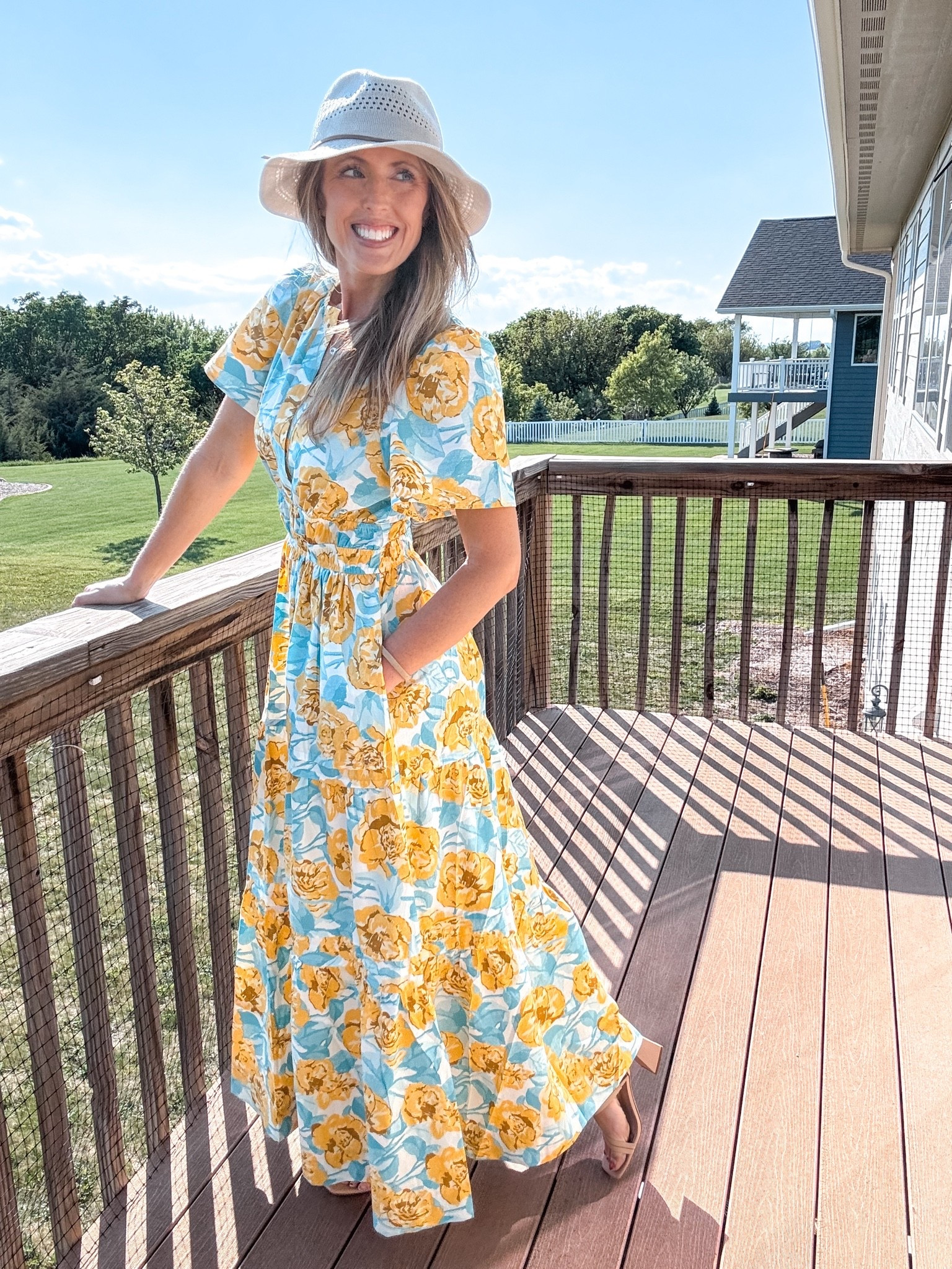 This light blue and yellow floral print on this cotton maxi dress are so pretty! 💛🩵 Paired with a fun summer Panama hat! Wearing a small in the dress.

As an Amazon Influencer I earn commission on qualifying purchases.

Maxi dress, what to wear to a wedding, mom style, neutral Panama hat, spring dresses, summer dresses, dress for graduation, summer event dress

#LTKootd #LTKmomlife #LTKMidsize