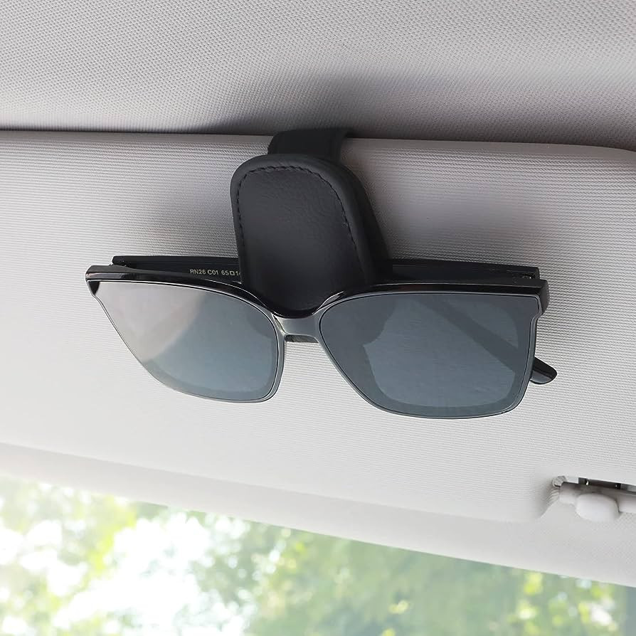 TIESOME Sunglasses Holder for Car Sun Visor, Magnetic Leather Eyeglass Hanger Clip for Car Sun Vi... | Amazon (UK)