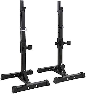 F2C Max Load 550Lbs Pair of Adjustable 40"-66" Rack Sturdy Steel Squat Barbell Free Bench Press S... | Amazon (US)