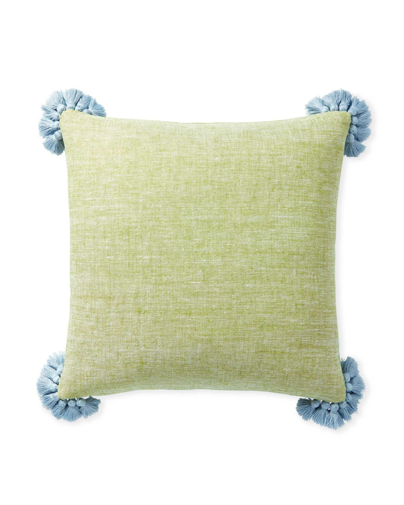 Linen Pillow Cover in Chartreuse/Blue | Serena and Lily