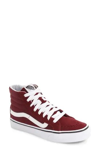 Women's Vans Sk8-Hi Slim High Top Sneaker, Size 5.5 M - Red | Nordstrom