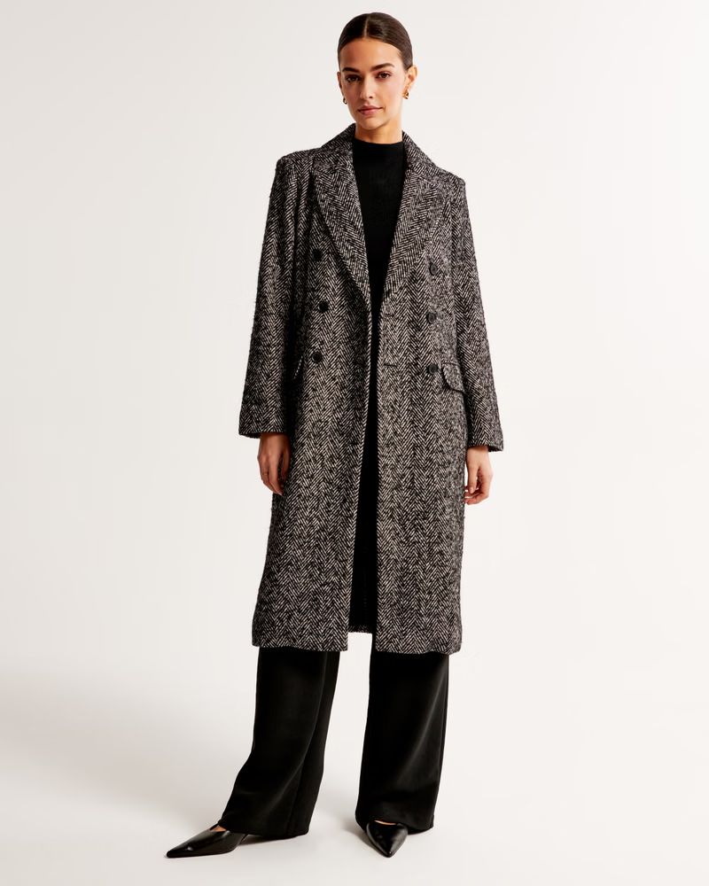 Women's Double-Breasted Tailored Topcoat | Women's New Arrivals | Abercrombie.com | Abercrombie & Fitch (US)