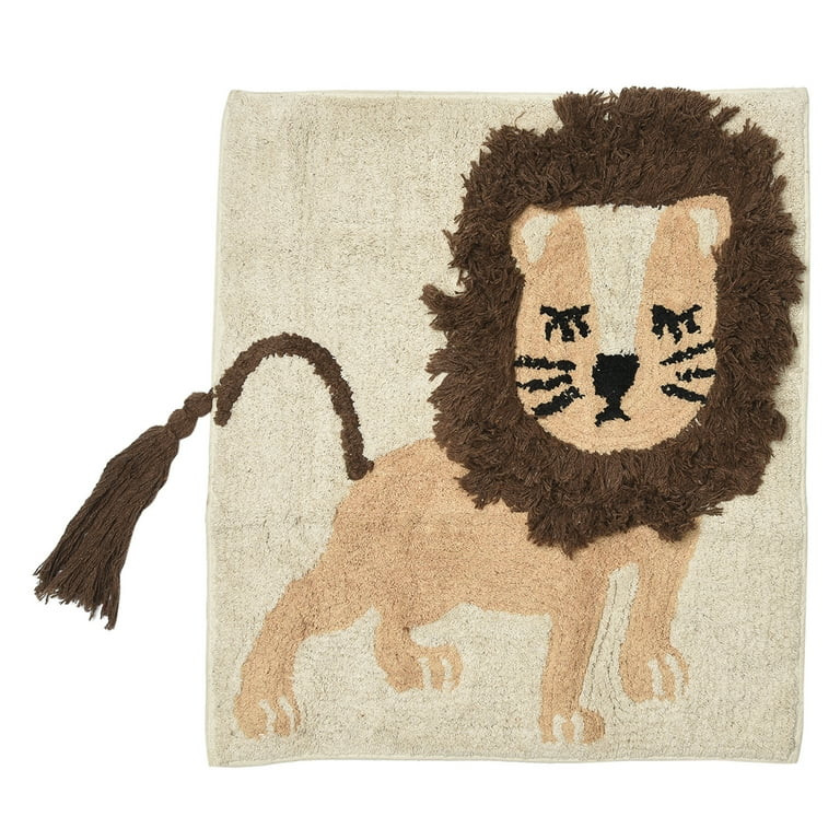 Pickle & Dot Lion Boys Bath Rug Mat - Anti-slip Washable Kids Bathroom Decor - Lion | Walmart (US)
