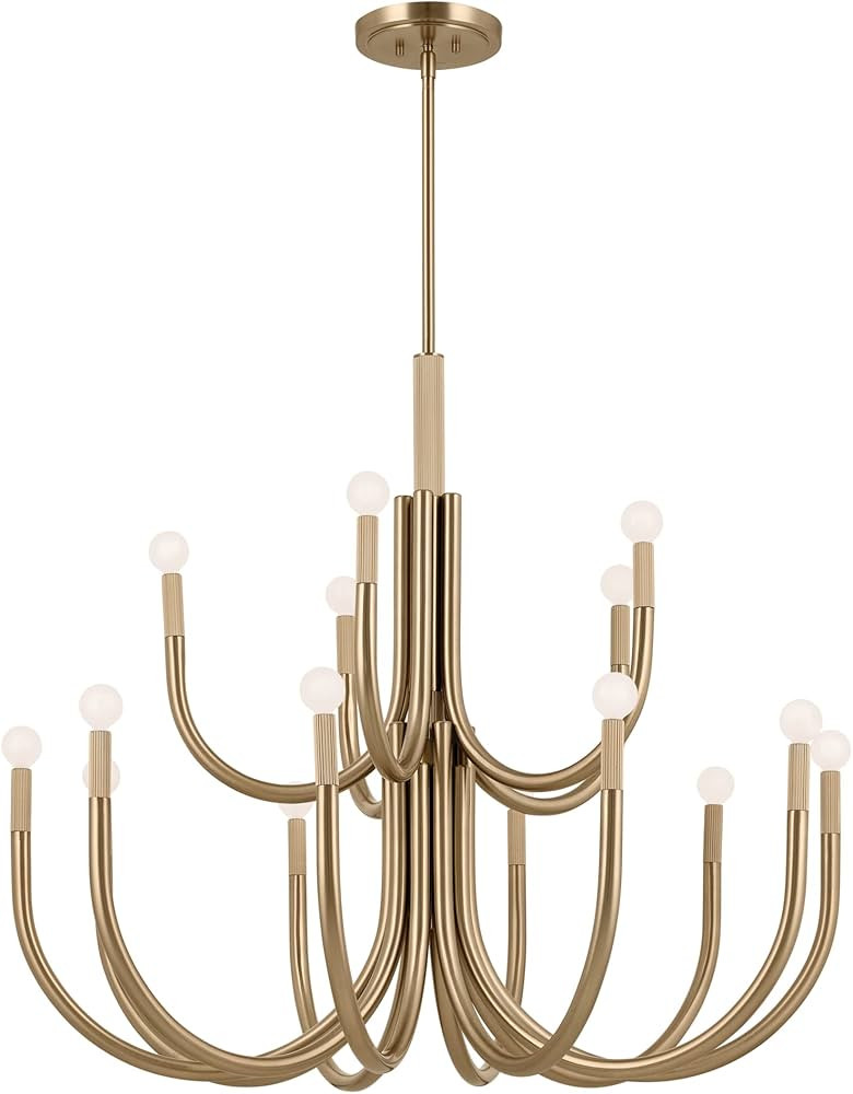 Kichler Odensa 15-Light Chandelier, Modern Light in Champagne Bronze, Sloped Ceiling Compatible, ... | Amazon (US)