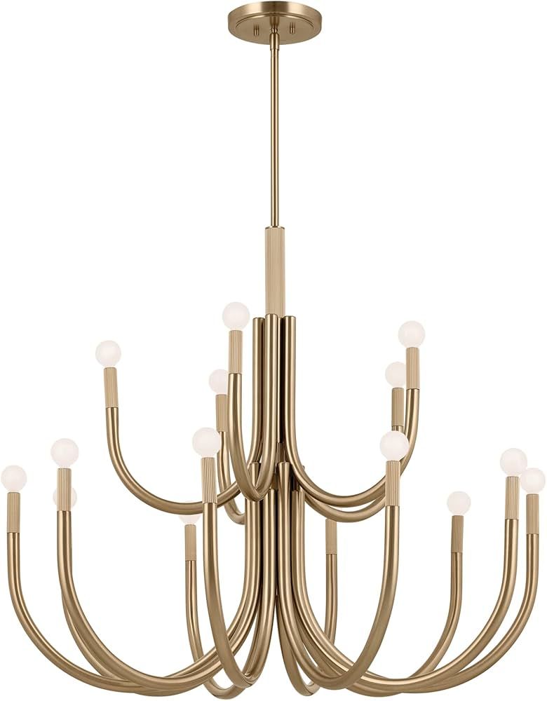 Kichler Odensa 15-Light Chandelier, Modern Light in Champagne Bronze, Sloped Ceiling Compatible, ... | Amazon (US)