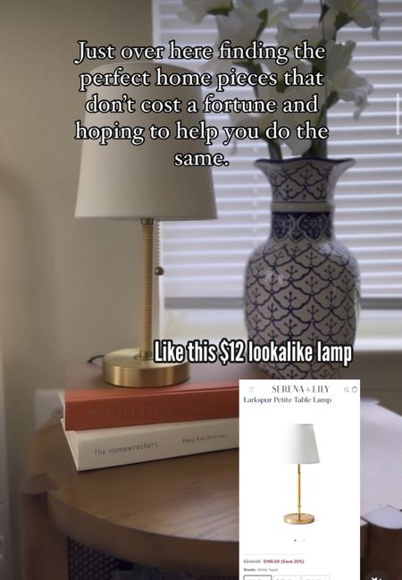 The $12 Target lamp is a fantastic lookalike for the $198 Serena and Lily Larkspur Table Lamp. So gorgeous! 

#LTKhome #LTKVideo #LTKfindsunder50