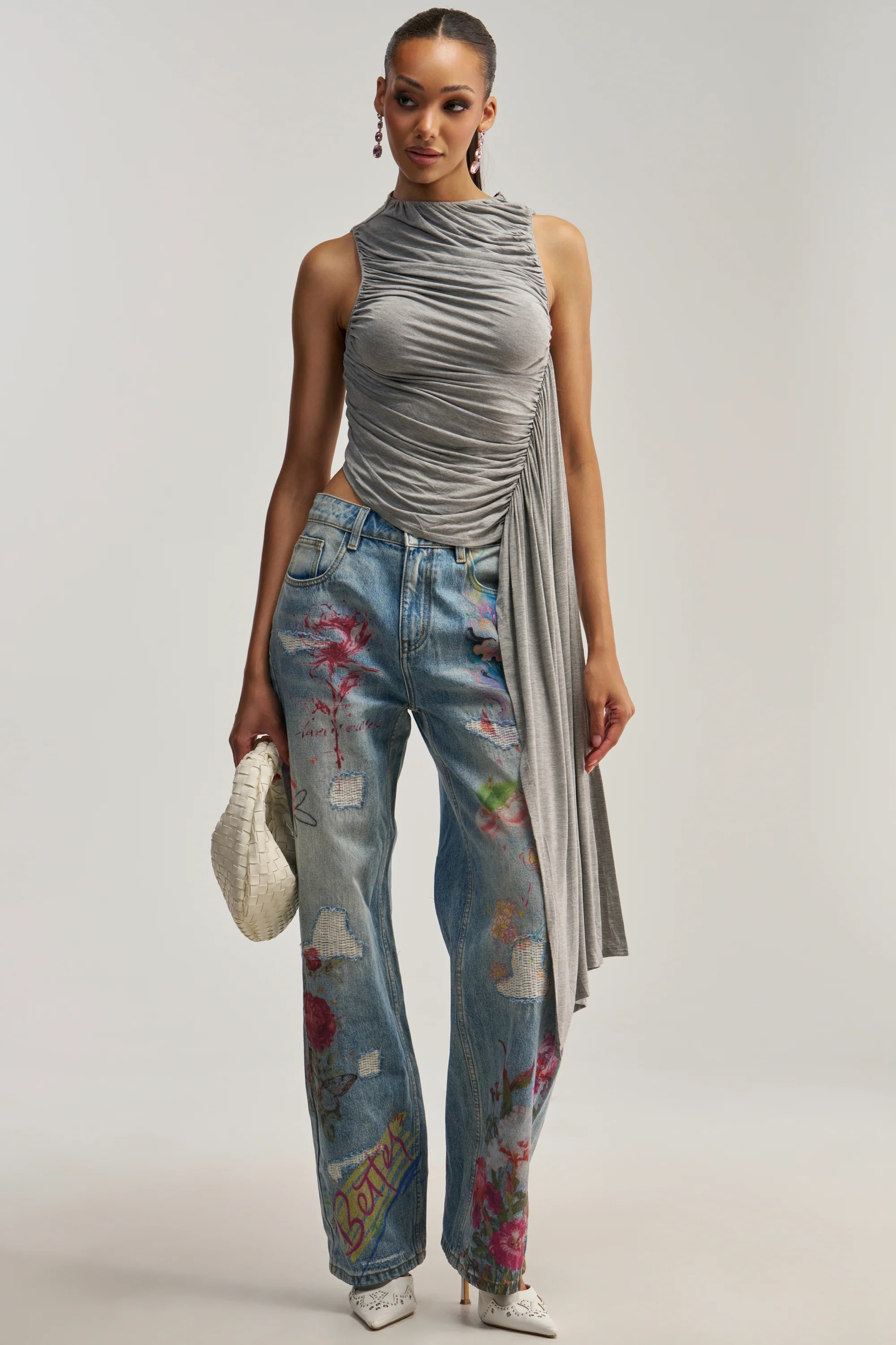 Jersey Mock Neck Ruched Tank Top | AKIRA | AKIRA