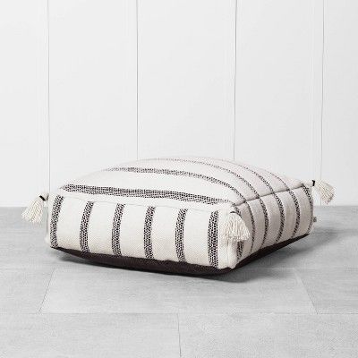 Outdoor Floor Cushion Black / White - Hearth & Hand™ with Magnolia | Target