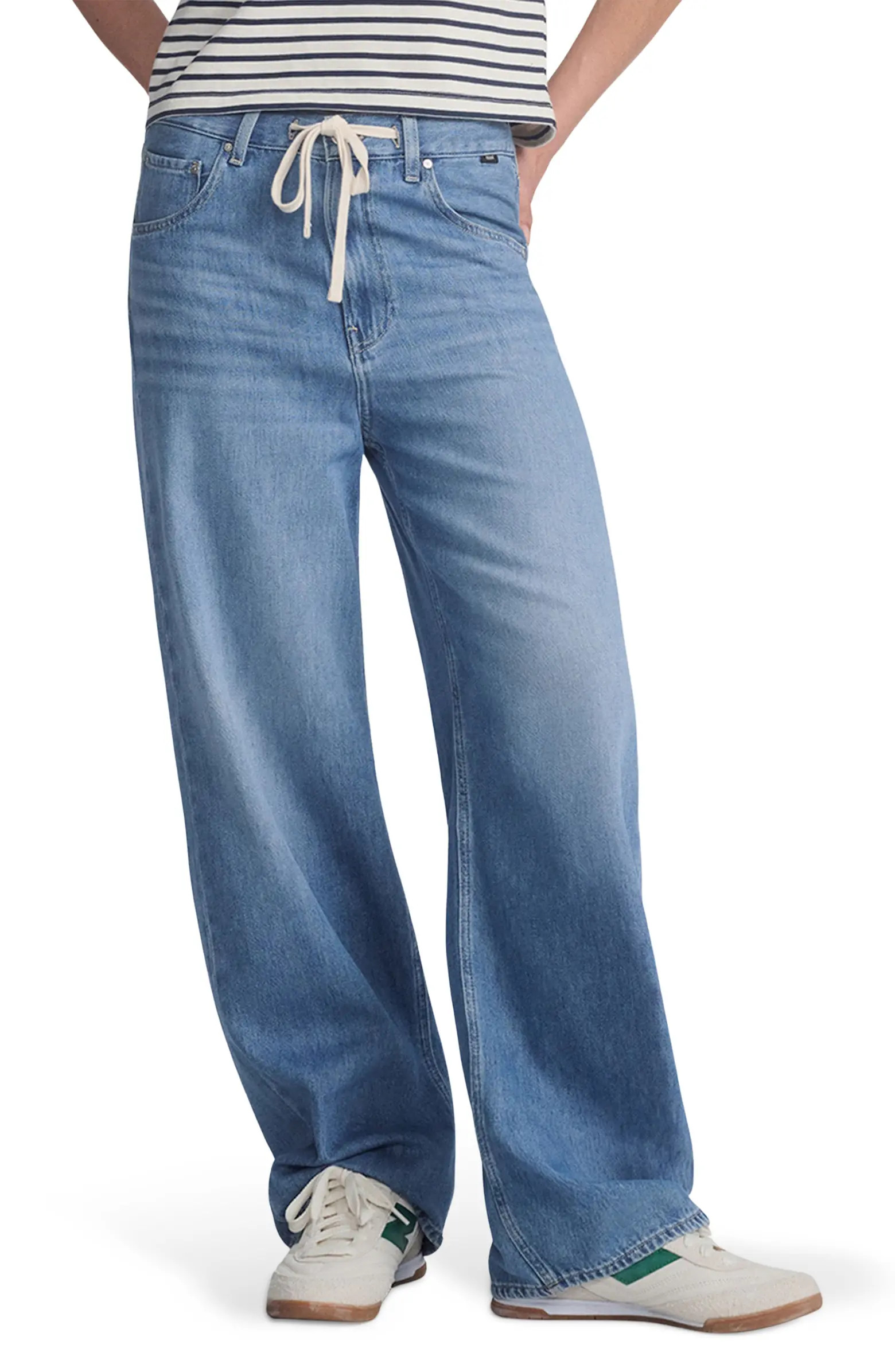 Nella Wide Leg Drawstring Jeans | Nordstrom