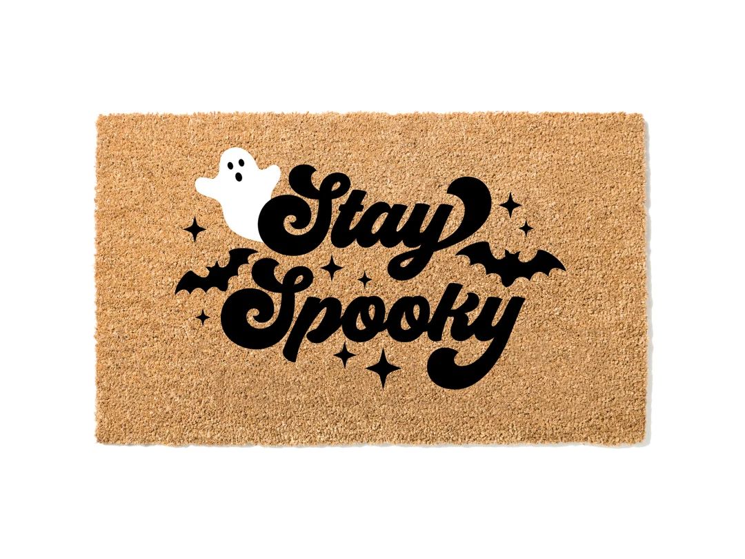 Stay Spooky Halloween Doormat Retro Hippie Halloween Outdoor - Etsy | Etsy (US)