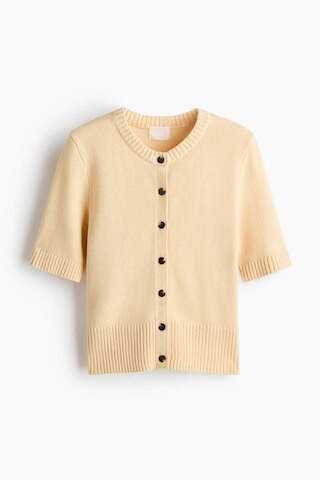 H & M - Short-Sleeved Cardigan - Yellow | H&M (US + CA)