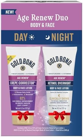 Gold Bond Age Renew Day & Night Duo Lotion Set for Body & Face, Gold Bond Crepe Corrector Lotion,... | Amazon (US)